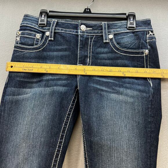 Miss Me Women’s Jeans Size 29x29.5 (8) Low Rise Skinny Cheetah Print Blingy EUC - Picture 10 of 13